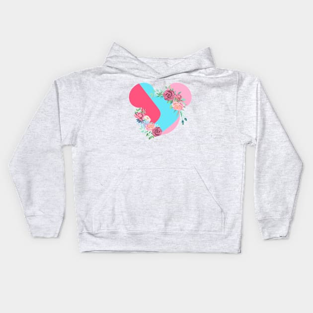 Bubblegum Wall Floral Mouse Kids Hoodie by MelissaJoyCreative